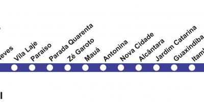 Zemljevid Rio de Janeiru metro - Line 3 (modra)