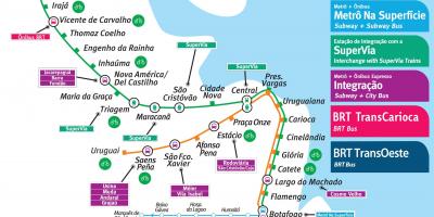 Zemljevid Rio de Janeiru podzemne železnice