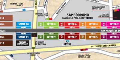 Zemljevid Sambódromo