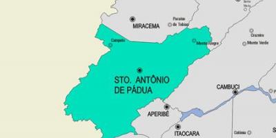 Zemljevid Santo Antônio de Pádua občina