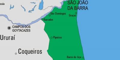 Zemljevid São João da Barra občina