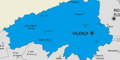 Zemljevid Valença občina